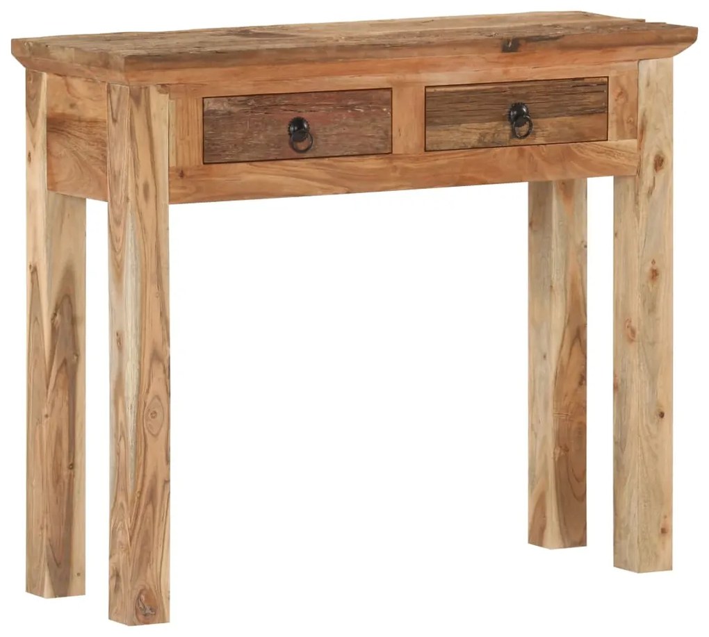 Mesa consola 90,5x30x75 cm madeira acácia e recuperada maciças
