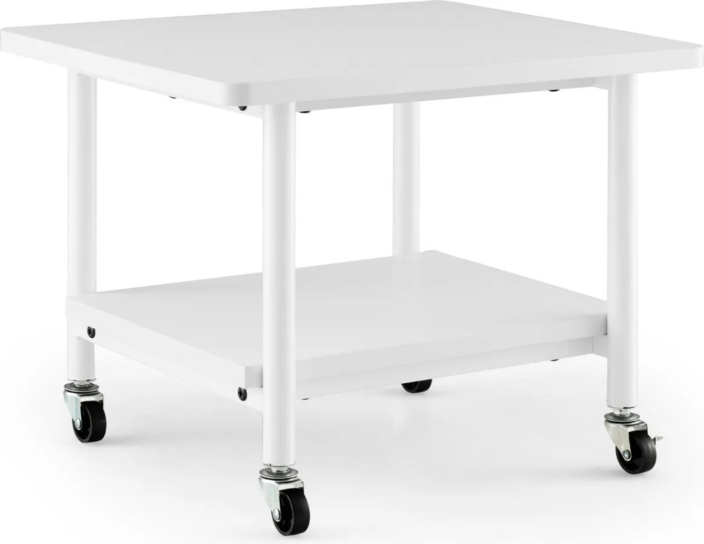 Mesa para impressora com 4 rodas e mecanismo de bloqueio 49 x 40 x 38 cm Branco