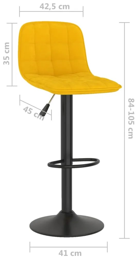 Bancos de bar 2 pcs veludo amarelo