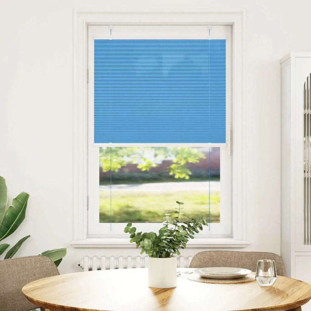 Azul Plissada Cega 80x100 cm Largura Tecido 79,4 cm Poliéster