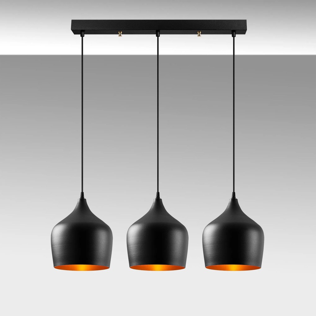 Candeeiro de Teto Dodo – Preto – 72 x 22 cm