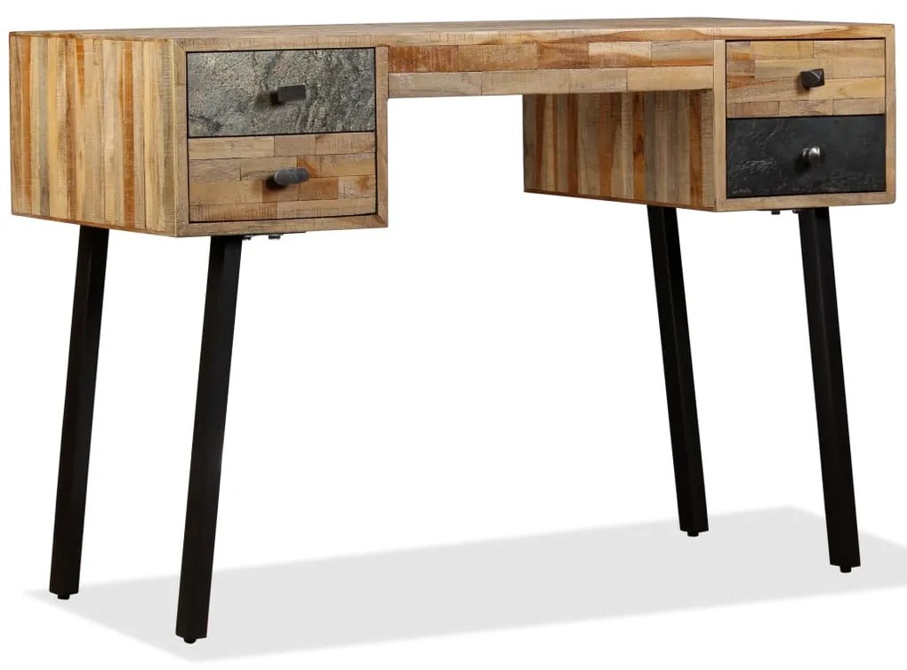 Secretária em teca reciclada maciça 110x50x76 cm