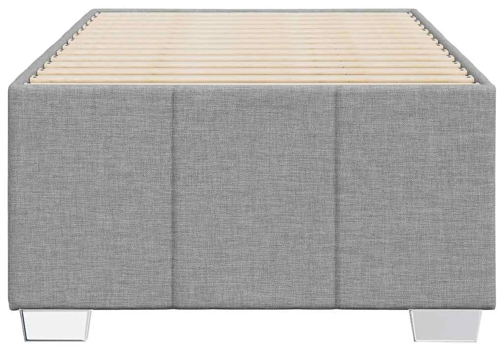 Estrutura de cama sem colchão 100x200 cm tecido cinzento-claro