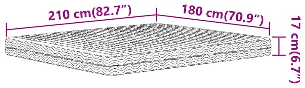 Colchão de espuma 180x210 cm dureza H2 H3 branco