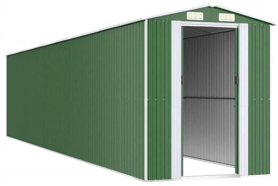 Abrigo de jardim 192x938x223 cm aço galvanizado verde