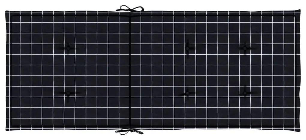 Almofadões cadeira encosto alto 6 pcs tecido xadrez preto