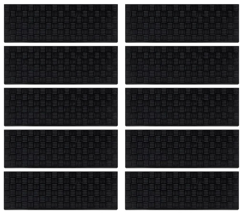 Tapetes para degraus de escada 10 pcs 25x75 cm borracha