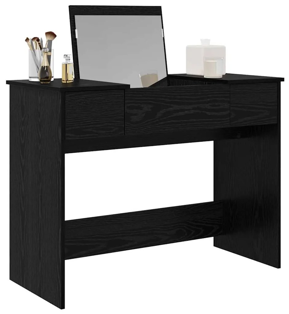 Mesa de Maquiagem com Espelho Preto 100x45x76 cm