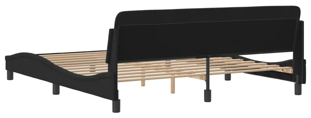 Estrutura de cama sem colchão 180x200 cm veludo preto