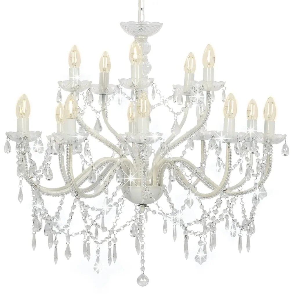 Lustre com 2 andares branco 15 x lâmpadas E14