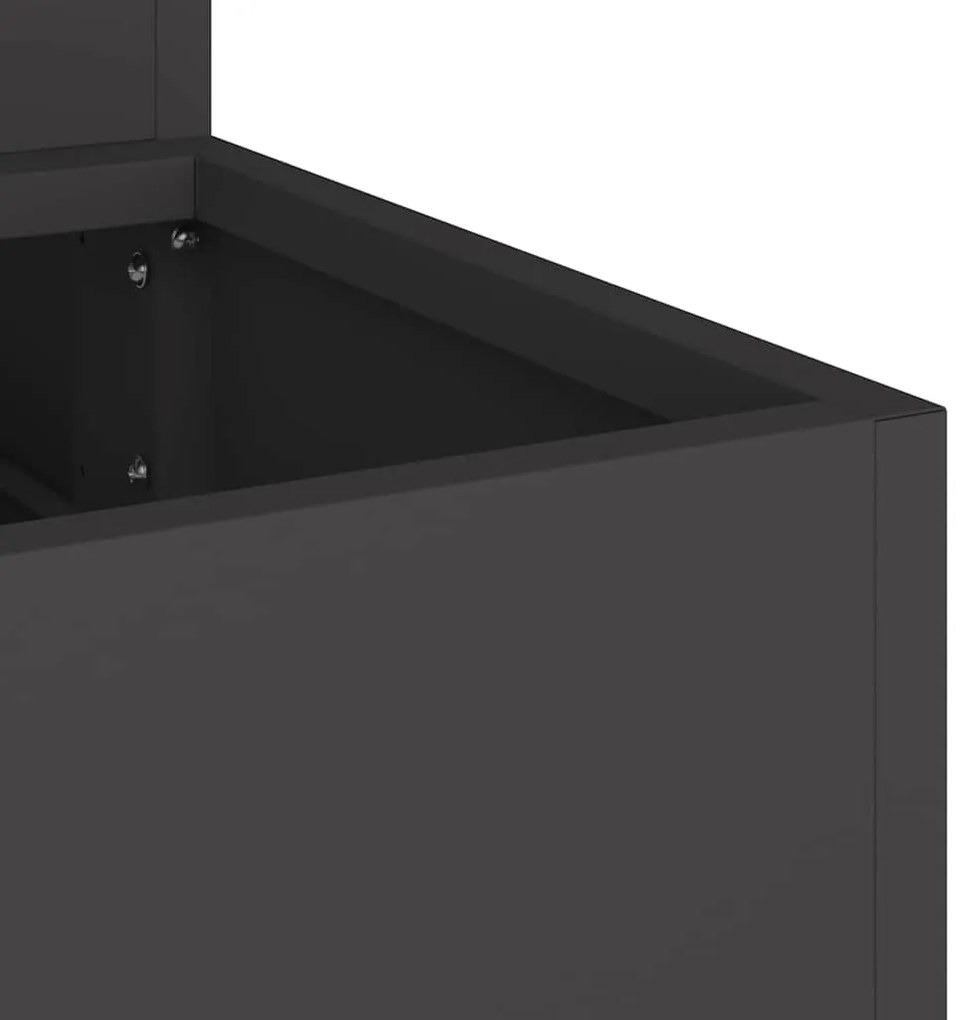 Jardineira com 3 Camadas 90x90x35 cm em Aço Preto