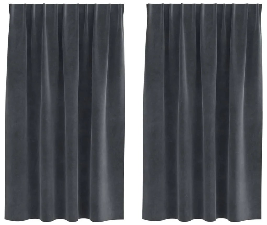 Cortinas Blackout vidaXL com fita superior 2 pcs Veludo Cinza Claro