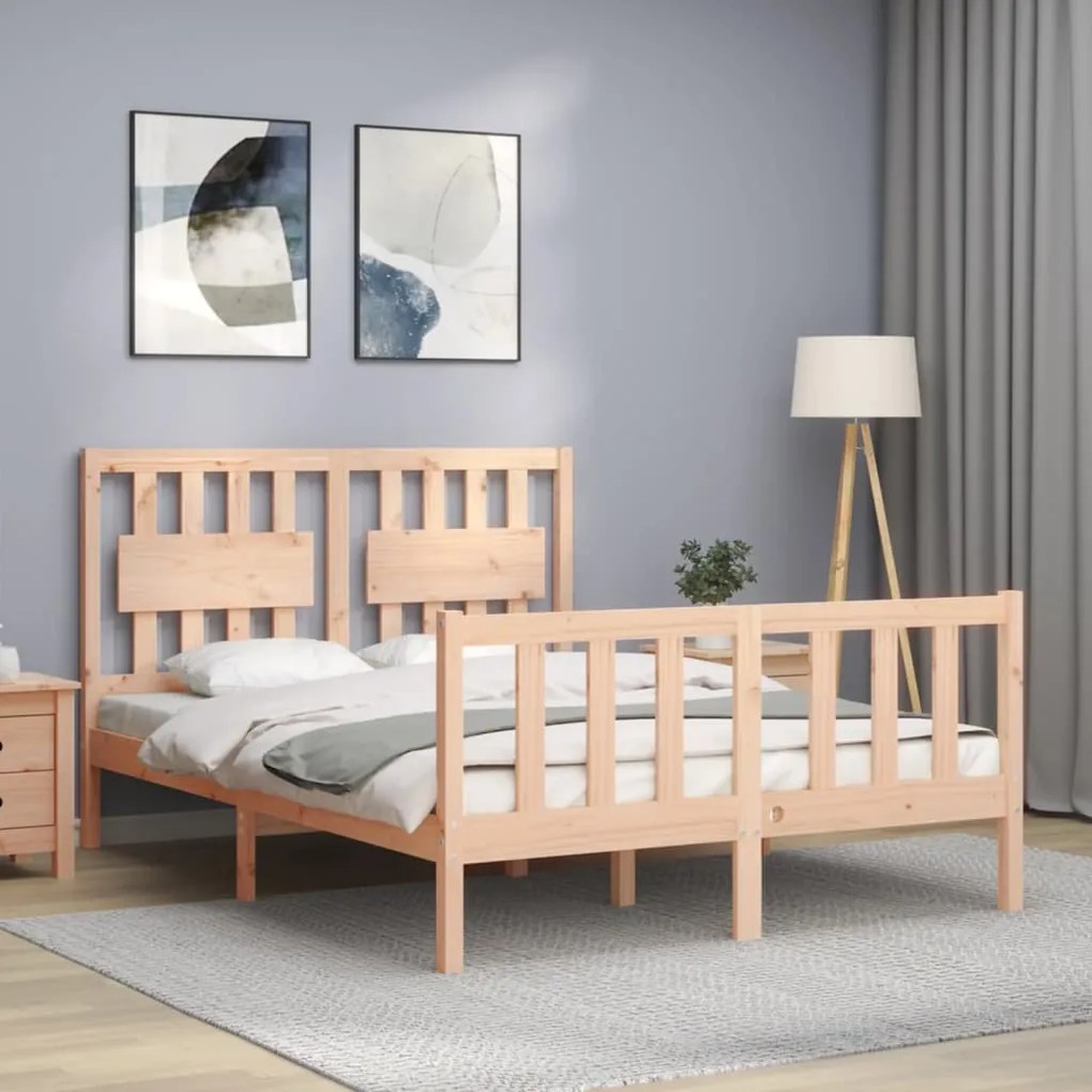 Cama sem colchão 140x200 cm madeira de pinho maciça