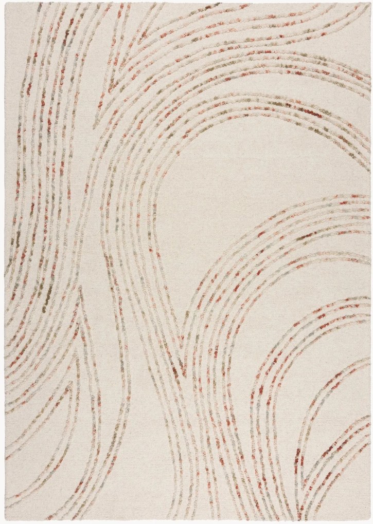 Tapete de lã tufado à mão com relevo Abstract Swirl