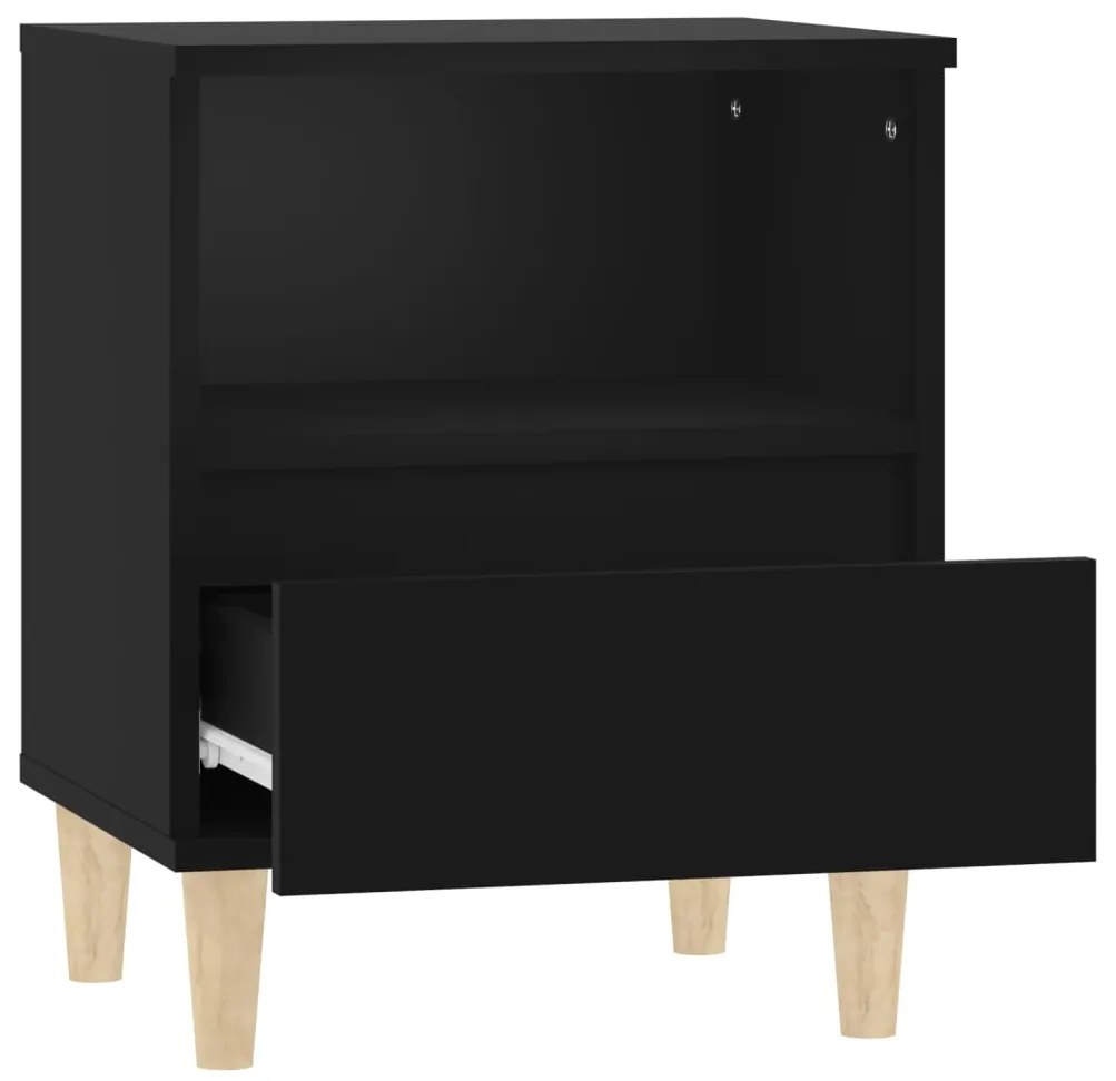 Mesa de cabeceira 40x35x50 cm preto
