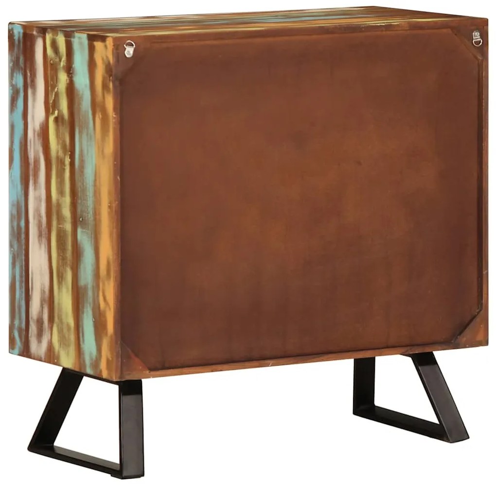 Armário gavetas 70x35x70 cm madeira recuperada maciça multicor
