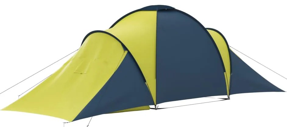 Tenda de campismo para 6 pessoas azul e amarelo