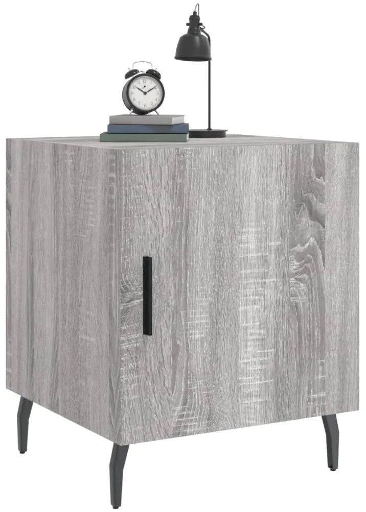 Mesa cabeceira 2pcs 40x40x50 cm madeira processada cinza sonoma