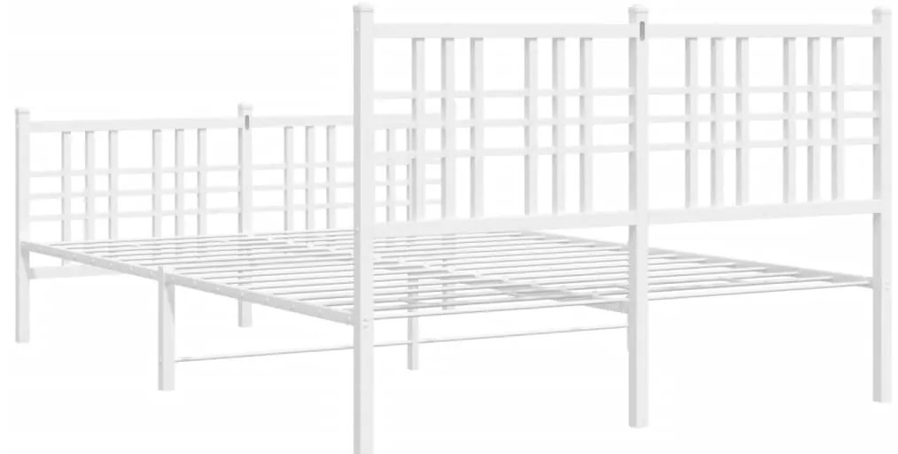 Estrutura de cama com cabeceira e pés 120x190 cm metal branco