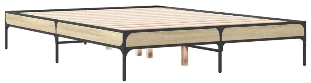 Estrutura de cama 140x190 cm derivados madeira/metal