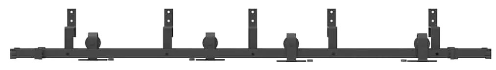 Kit de ferragens para porta deslizante 213,5 cm aço preto