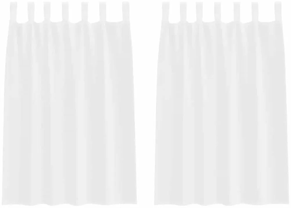 Cortinas com cortinas 2 pcs Branco 140 x 140 cm Poliéster