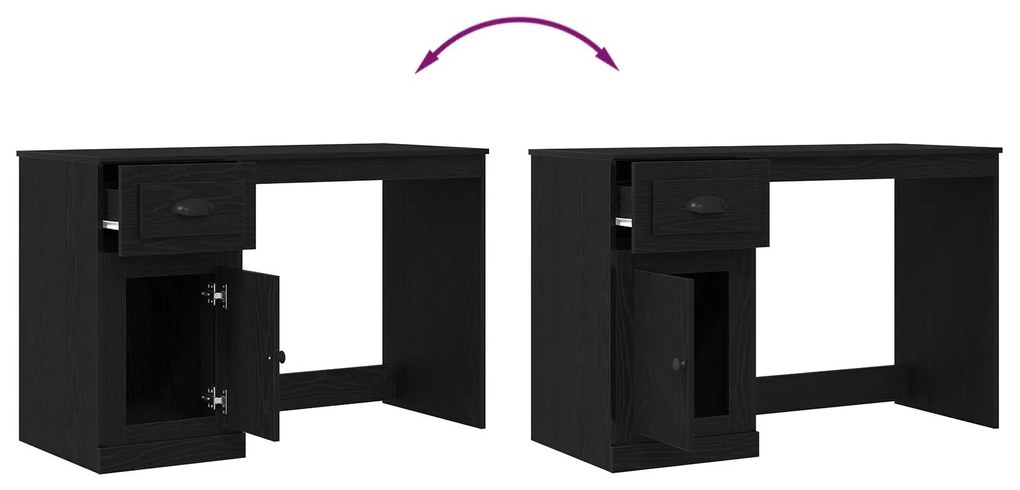 Escrivaninha com Armazenamento Carvalho Negro 50x115x75 cm Madeira eng