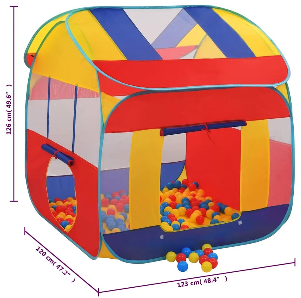 Tenda de brincar com 550 bolas 123x120x126 cm