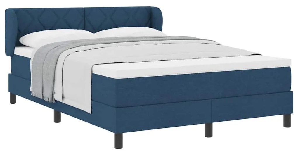 Cama Box com Colchão vidaXL Azul 140x200 cm Tecido