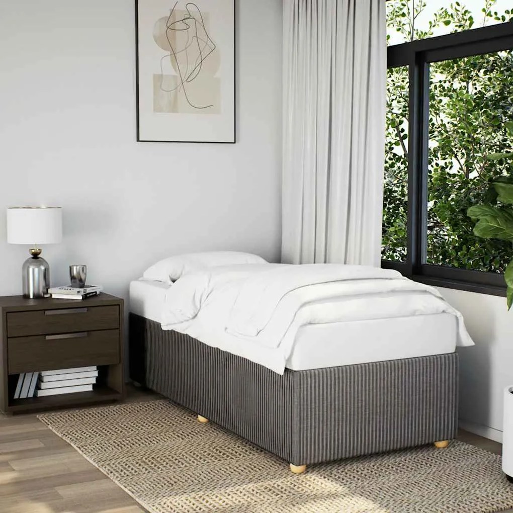 Estrutura cama sem colchão 90x200 cm tecido cinza-acastanhado
