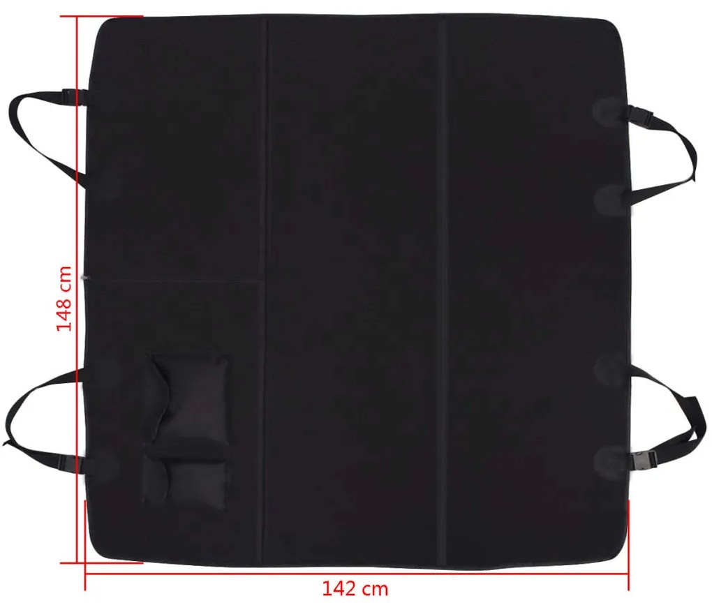 Capa de assento traseiro de carro para animais 148x142 cm preto