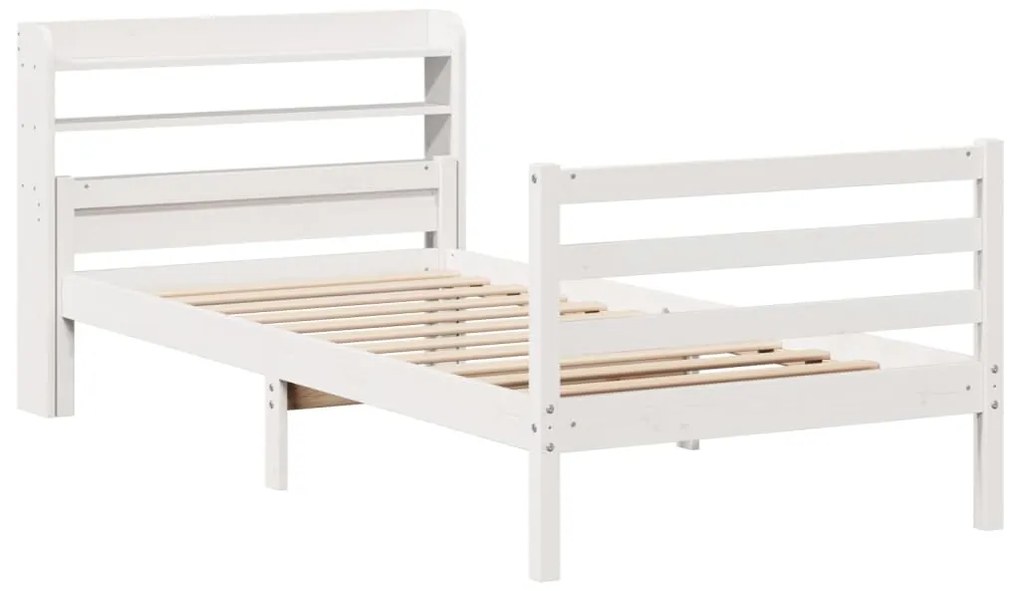 Estrutura de cama c/ cabeceira sem colchão 100x200 cm branco