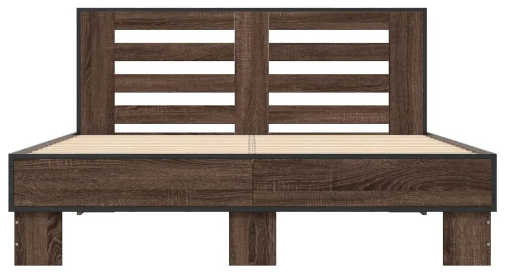 Estrutura de cama 140x200cm derivados madeira/metal