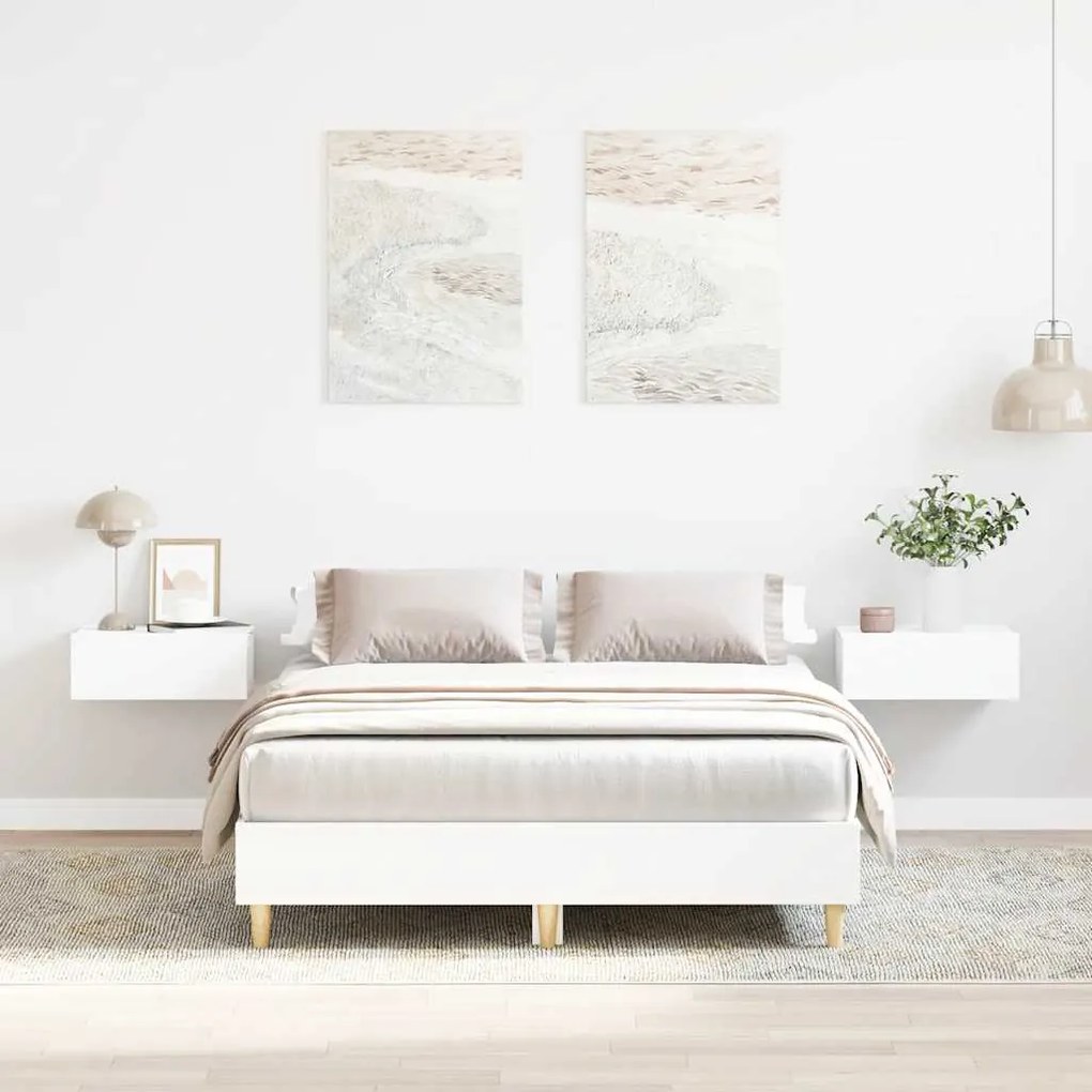 Estrutura de cama sem colchão 140x190 cm branco