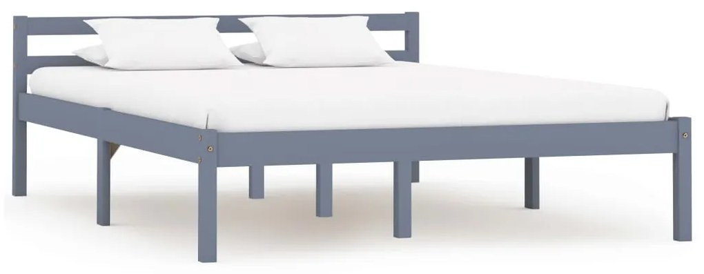 283199 vidaXL Estrutura de cama 140x200 cm madeira pinho maciço cinzento