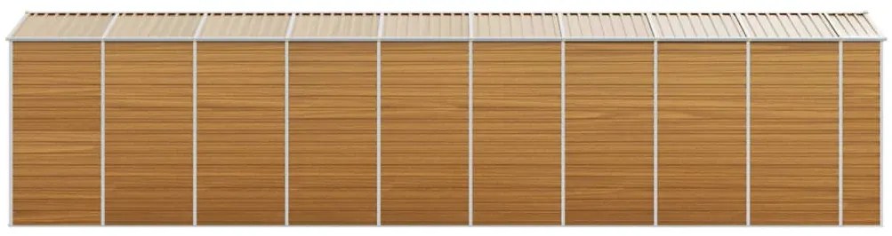 Abrigo de jardim 191x810x198 cm aço galvanizado castanho-claro