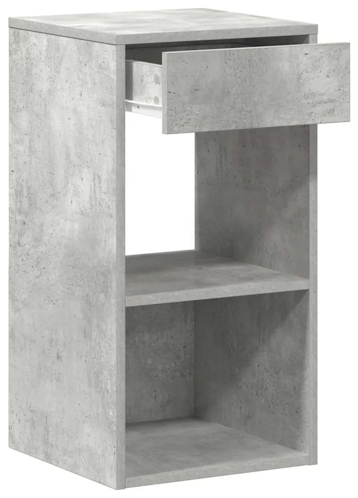 Mesas de cabeceira c/ gaveta 2pcs 35x34x66,5cm cinzento cimento