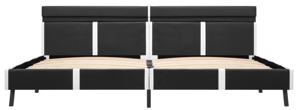 Estrutura de cama c/ LED 180x200 cm couro artificial cinzento