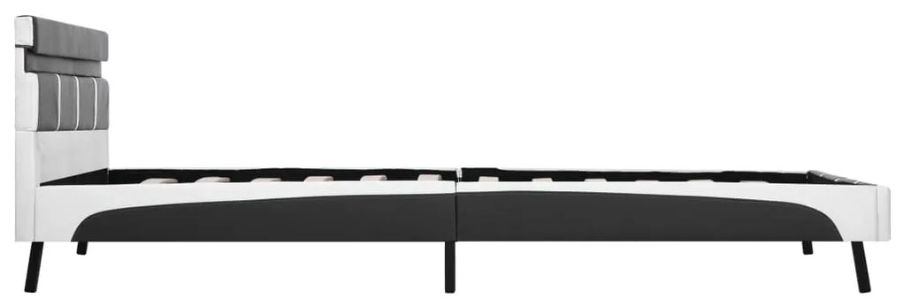 Estrutura de cama com LED 160x200 cm couro artificial cinzento
