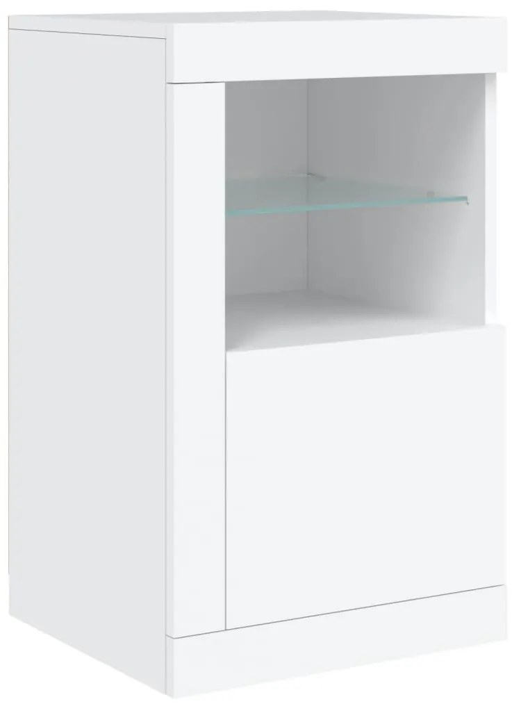 Aparador com luzes LED 163x37x67 cm branco