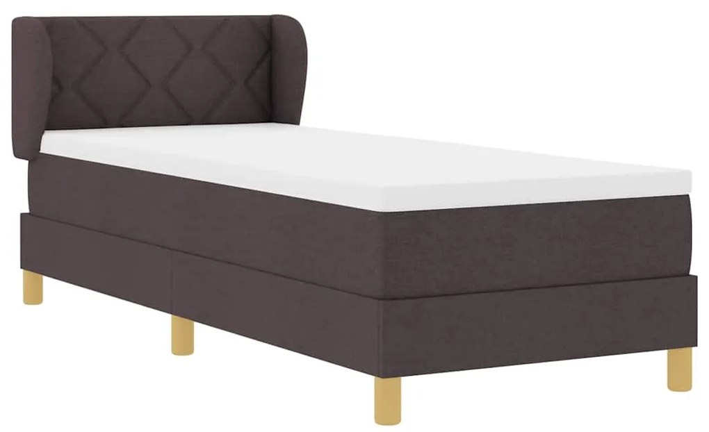 Cama Box com Colchão - Castanho, 80x200 cm, Tecido