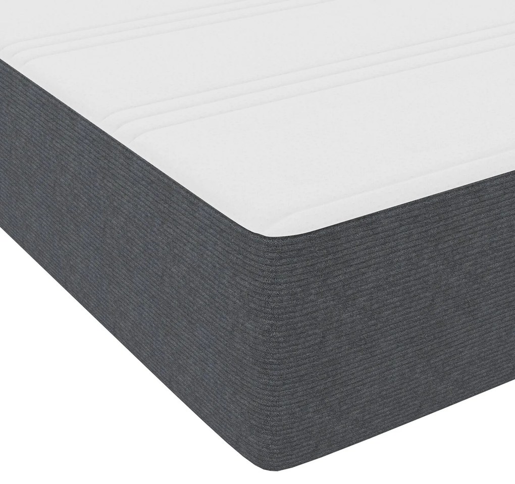 Cama Box Spring com Colchão Cinza Escuro Individual Tecido de Veludo C