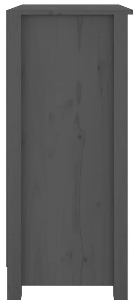 Aparador 70x35x80 cm madeira de pinho maciça cinzento