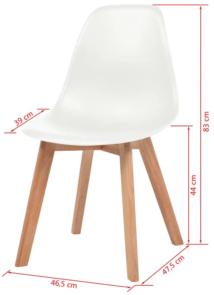 Cadeiras de jantar 2 pcs plástico branco