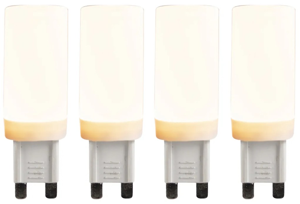 Conjunto de 4 lâmpadas LED G9 reguláveis em 3 etapas 4,5W 500 lm 2700K