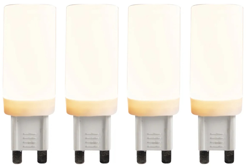 Conjunto de 4 lâmpadas LED reguláveis G9 3-passos 4,5W 500lm 2700K