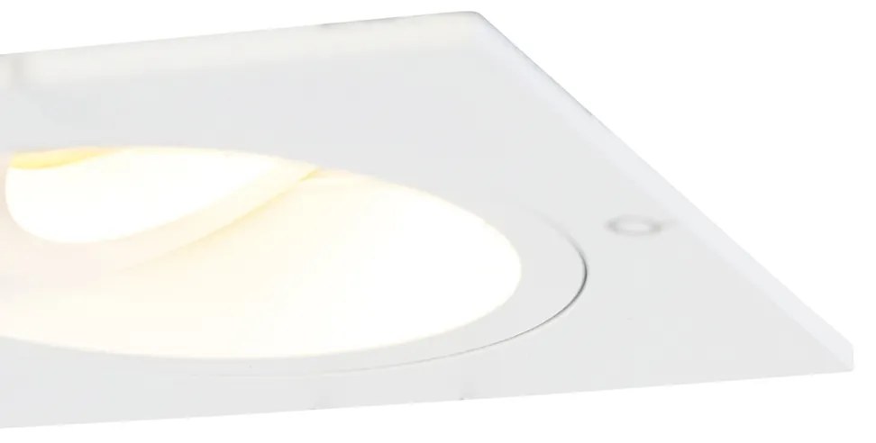 Conjunto de 6 focos embutidos quadrados brancos giratórios e inclináveis - Chuck