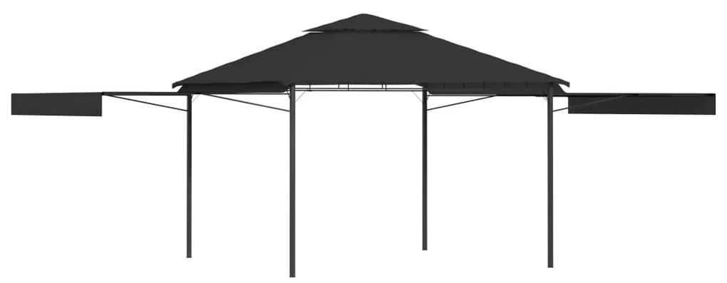 Gazebo c/ toldos duplos extensíveis 3x3x2,75m 180g/m² antracite