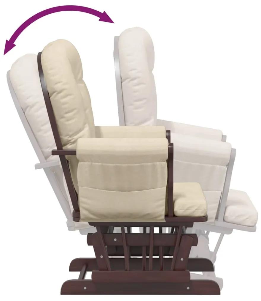 Cadeira de amamentação com banco tecido branco nata