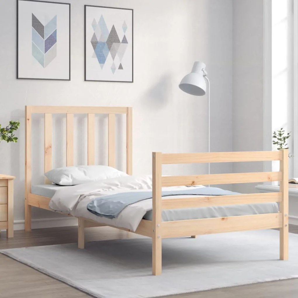 Cama sem colchão 90x200 cm madeira de pinho maciça